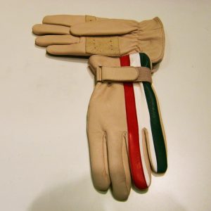 Guanti in pelle modello Flag colore crema